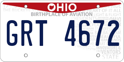 OH license plate GRT4672