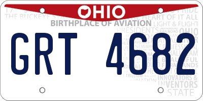 OH license plate GRT4682