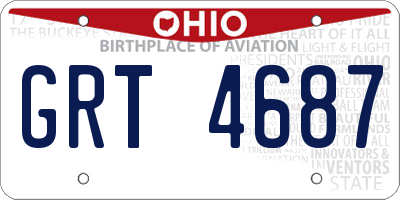 OH license plate GRT4687