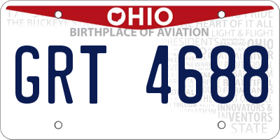 OH license plate GRT4688