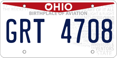 OH license plate GRT4708