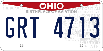 OH license plate GRT4713