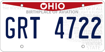 OH license plate GRT4722
