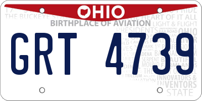OH license plate GRT4739