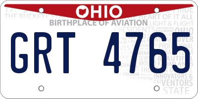 OH license plate GRT4765