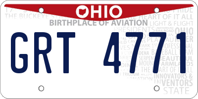OH license plate GRT4771