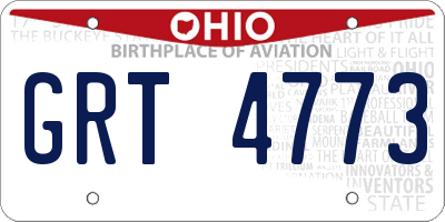 OH license plate GRT4773