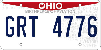 OH license plate GRT4776