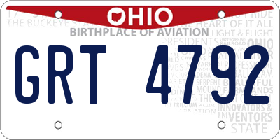 OH license plate GRT4792