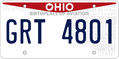 OH license plate GRT4801