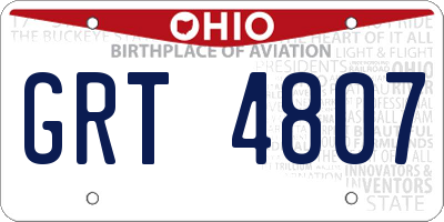 OH license plate GRT4807