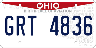 OH license plate GRT4836