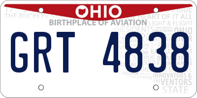 OH license plate GRT4838