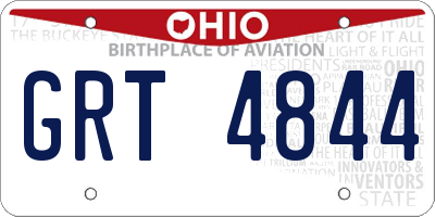 OH license plate GRT4844