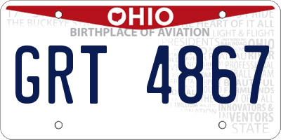 OH license plate GRT4867