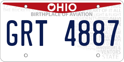 OH license plate GRT4887