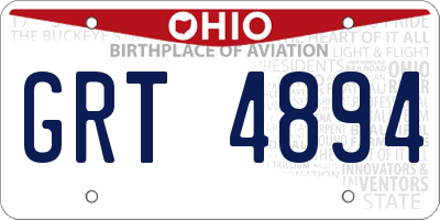 OH license plate GRT4894