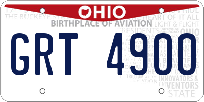 OH license plate GRT4900