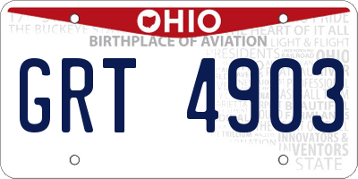 OH license plate GRT4903