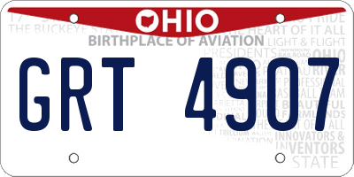 OH license plate GRT4907