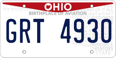 OH license plate GRT4930