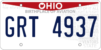 OH license plate GRT4937