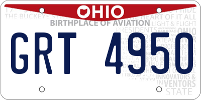 OH license plate GRT4950