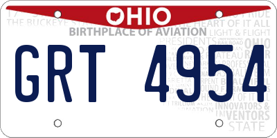 OH license plate GRT4954