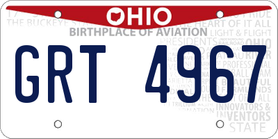 OH license plate GRT4967