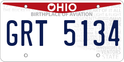 OH license plate GRT5134