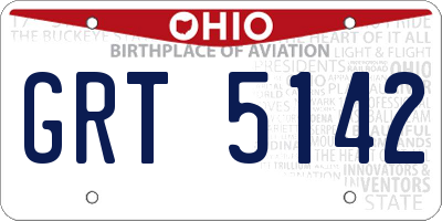 OH license plate GRT5142