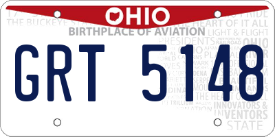 OH license plate GRT5148