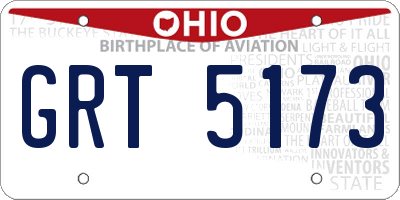 OH license plate GRT5173