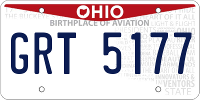 OH license plate GRT5177
