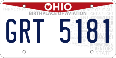 OH license plate GRT5181