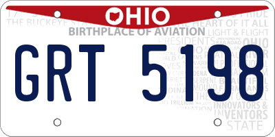 OH license plate GRT5198