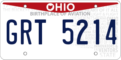 OH license plate GRT5214