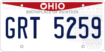 OH license plate GRT5259