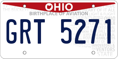 OH license plate GRT5271