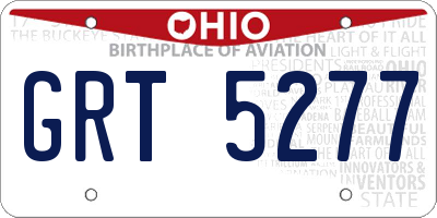 OH license plate GRT5277