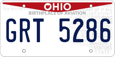 OH license plate GRT5286