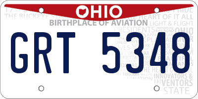 OH license plate GRT5348