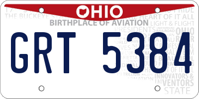 OH license plate GRT5384