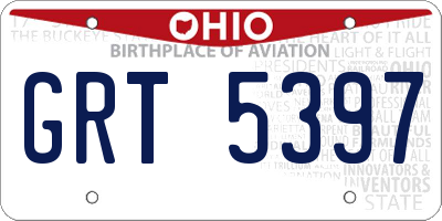 OH license plate GRT5397