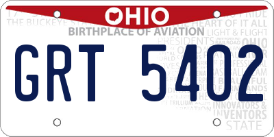 OH license plate GRT5402
