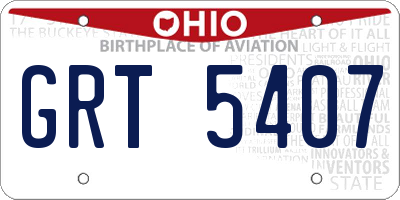 OH license plate GRT5407
