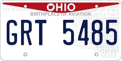 OH license plate GRT5485