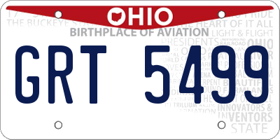OH license plate GRT5499