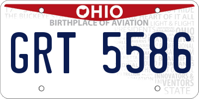 OH license plate GRT5586
