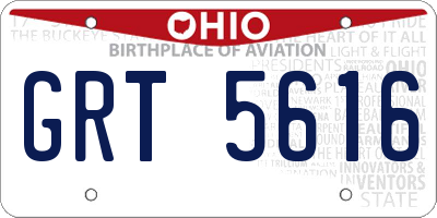OH license plate GRT5616